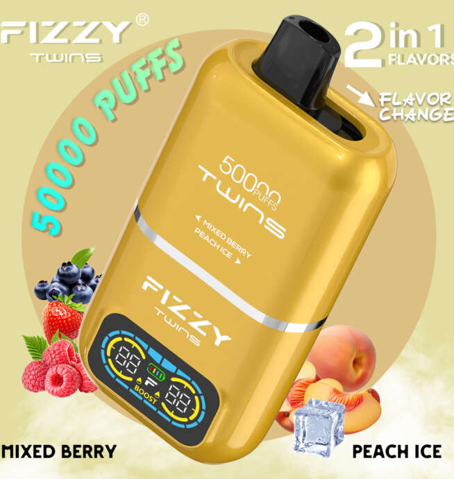 dwusmakowy e-papieros jednorazowy, vape z dwoma smakami, Fizzy Twins 50000 Puffs, przełączanie smaków vape - Fizzy Twins 50000 50k Puffs 2% 5% Nikotynowy podwójny smak ...