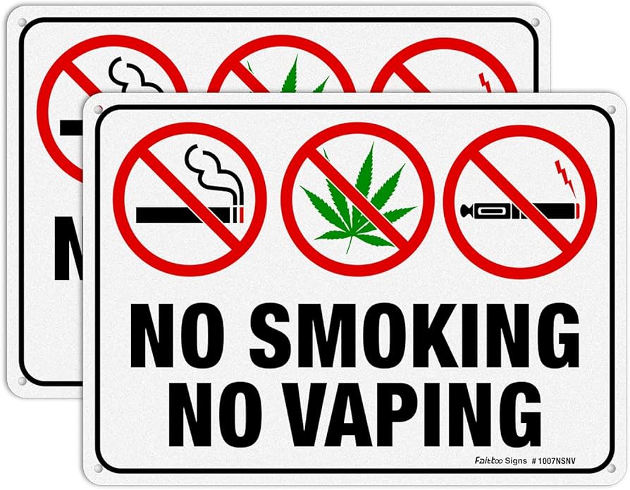 ostrzeżenie podróbki e-papierosów, fałszywe Hifancy, ryzyko tanich vape, znak stop podróbki e-papieros - Amazon.com: Faittoo No Smoking No Vaping Sign, 2-Pack No Smoking ...