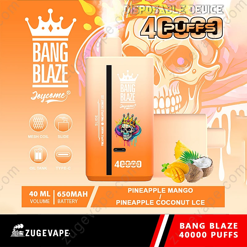 kombinacje smaków Bang Blaze 40000, e-papieros owocowe smaki, Watermelon Bubblegum vape, Pineapple Ice Coconut vape - Bang Blaze 40000 Puffs 40k Double Flavors Disposable Vape - ZugeVape