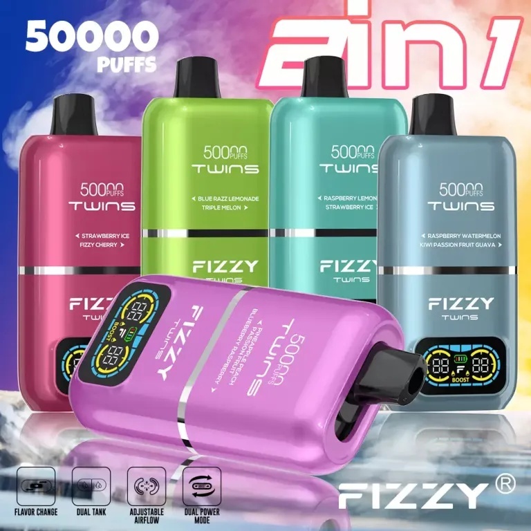 Fizzy Twins 50000 opinie,Hifancy Space 50000 recenzja,najlepsze jednorazówki 50K,e-papieros dwusmakowy,vape z wyświetlaczem
