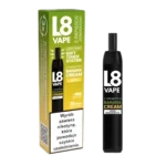Różnorodne smaki L8 vape 800 puffs prezentowane razem.
