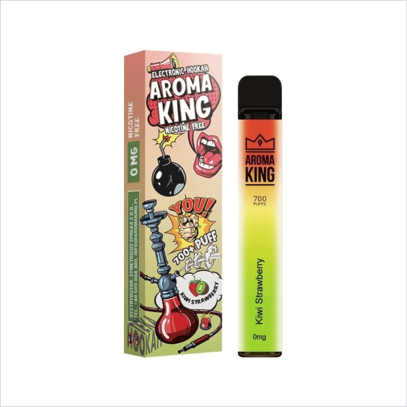 wybór smaku e-papierosa, owocowe smaki vape, truskawkowy e-papieros, borówkowy e-papieros, tytoniowy smak vape - E-Papieros Aroma King Nicotine free 700 Kiwi Strawberry – Hookahteka