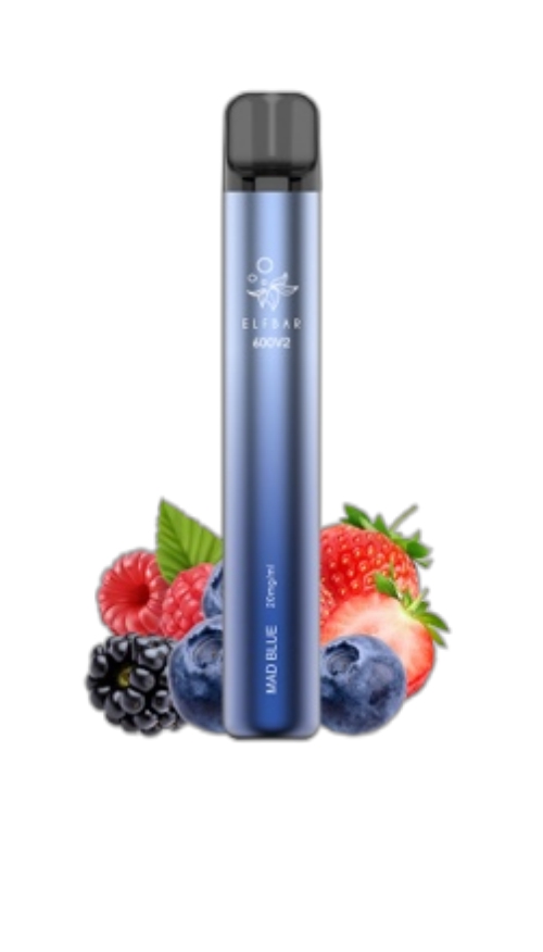 Mad Blue smak vape, owoce leśne vape, borówka jeżyna malina e-papieros, ciemne jagody lód - ELF BAR 600V2 Disposable 600 zaciągnięć Mad Blue 2ml - Świetna ...