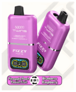 FIZZY TWINS DWUSMAKOWE 50000 PUFFS leżący na płaskiej powierzchni.