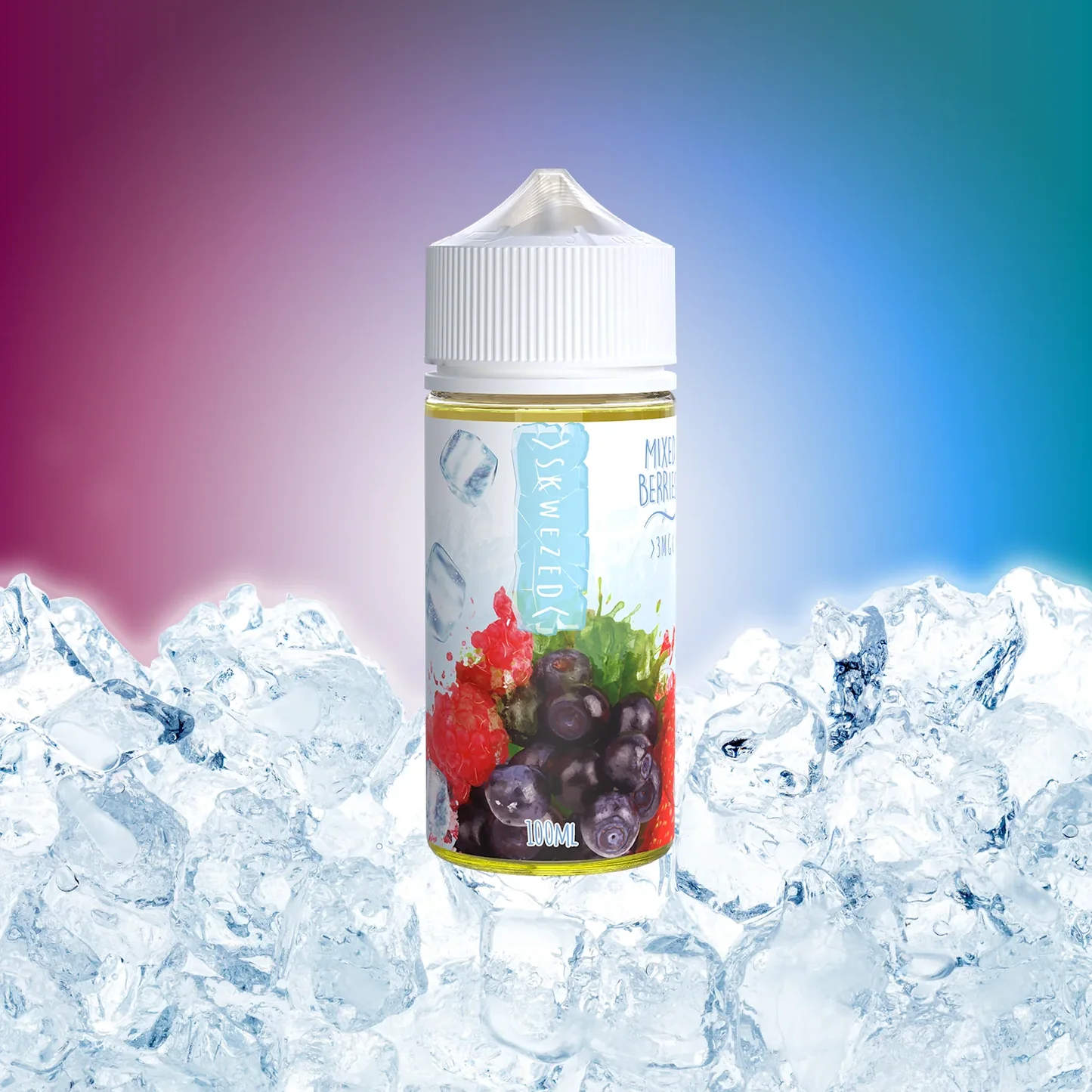E-liquid borówka lód, mixed berries ice vape, arbuz z lodem e-papieros, owocowe smaki z chłodzeniem - 100ml - Skwezed Ice - Mixed Berries ICE