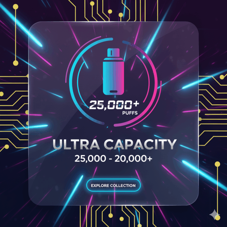 E-papierosy Jednorazowe Ultra Capacity 25000+ Puffs - Największa Wydajność