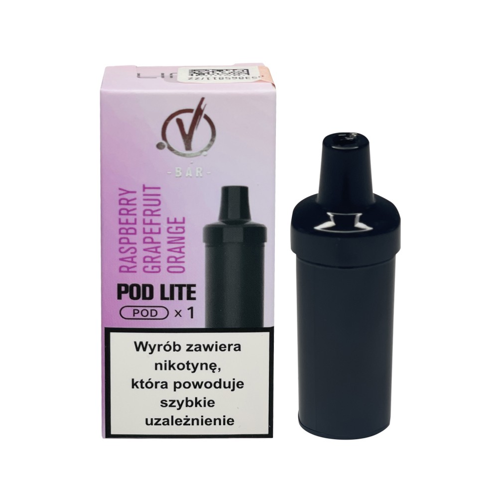 Prosty system Pod vape, e-papieros wielokrotnego użytku, wymienny kartridż vape, ładowalny pod system - VBAR - CUBO LITE POD - BLUEBERRY WATERMELON- KARTRIDŻ 2ML