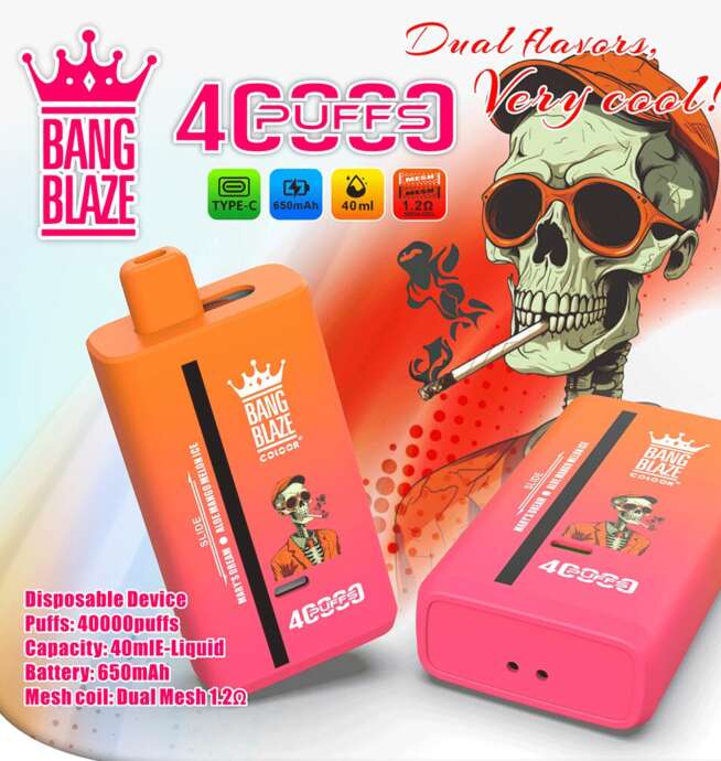 Bang Blaze 40000 Dual Tank system, e-papieros przekrój, technologia dwóch zbiorników, oddzielne komory smaku vape - Bang Blaze 40000 40K Puffs 2% 3% 5% Nikotynowy podwójny smak ...