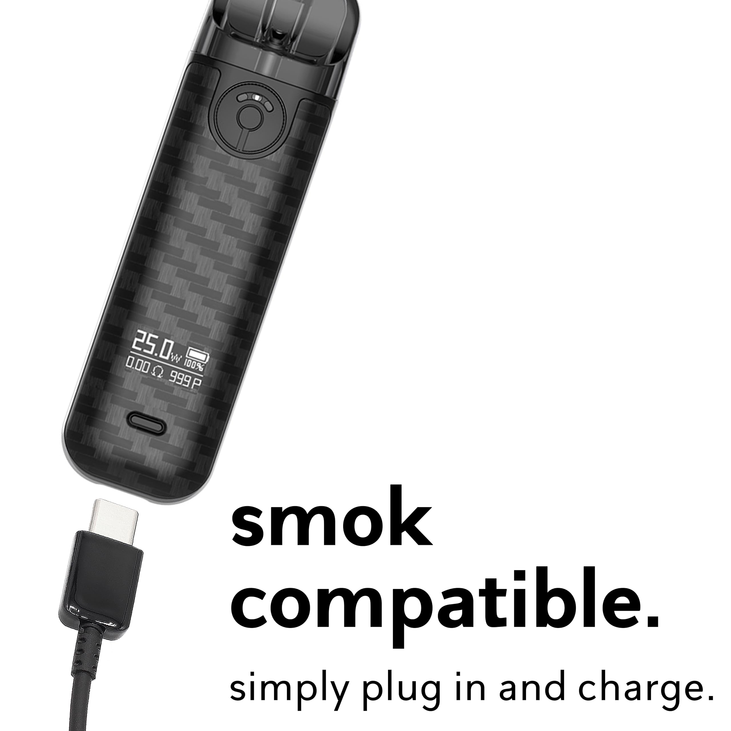 USB-C ładowanie e-papierosa, szybkie ładowanie vape, kabel USB-C i e-papieros - SPARKED Zamienny kabel ładowarki USB-C kompatybilny z SMOK Vape ...