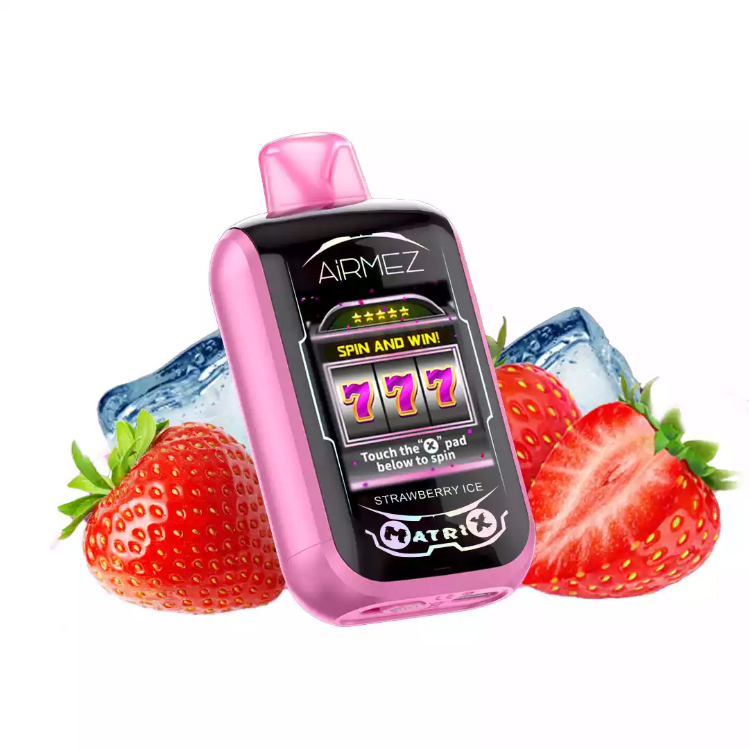 futurystyczny e-papieros Cyberpunk 2077, Airmez Matrix Pro HD ekran, gęsta chmura vape na imprezie, osoba trzymająca świecący vape - AIRMEZ MATRIX Pro 30000 Puffs Disposable Vapes - VapeXYZ