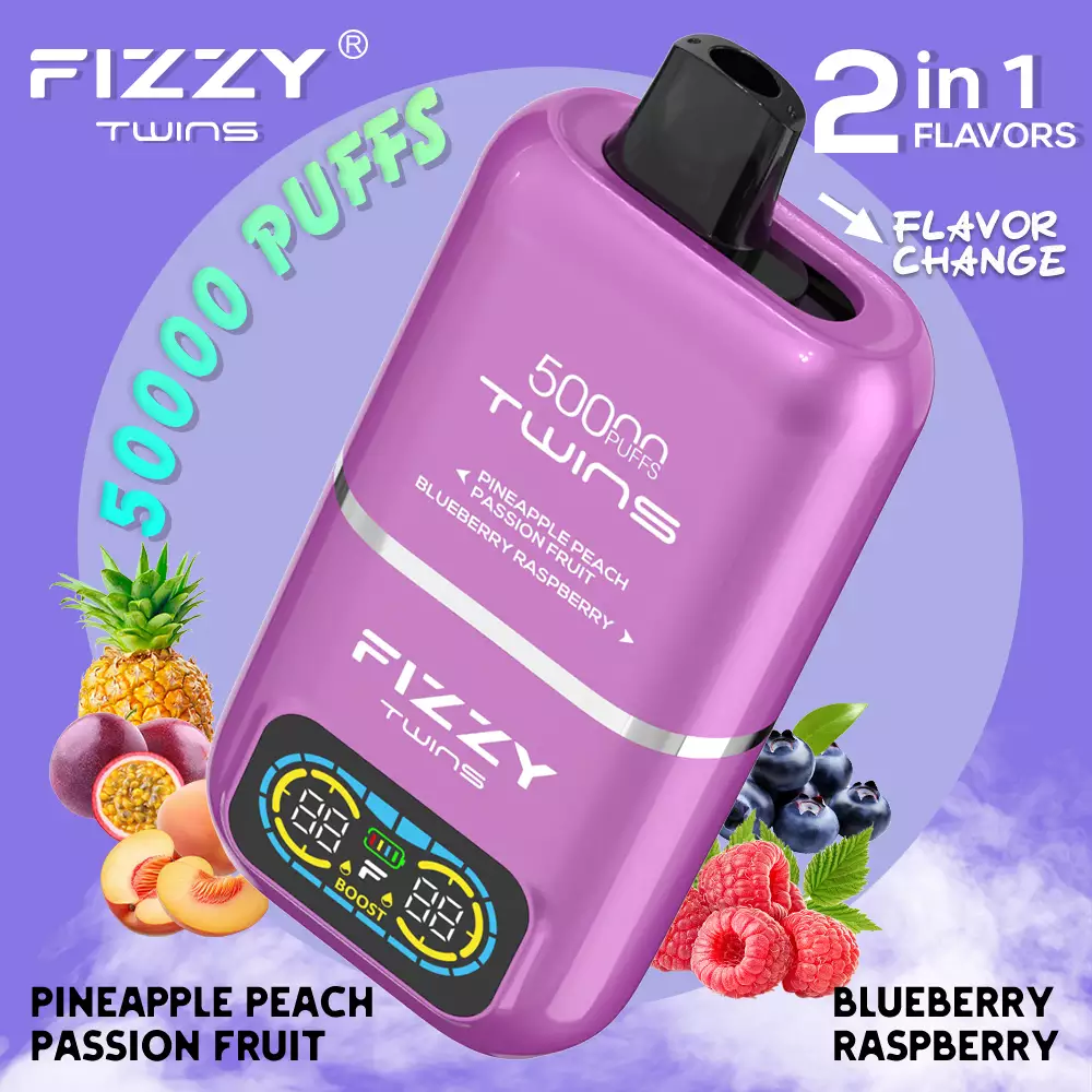 Hifancy Space 50000, Fizzy Twins 50000, najnowsze e-papierosy jednorazowe modele - Fizzy Twins 50000 Puffs Double Flavor Dual Tank 50K Disposable ...