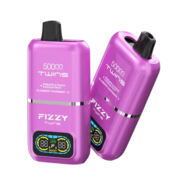 Fizzy Twins Mesh Coil, dwie grzałki vape, czystość aromatu e-papieros, technologia oddzielnych smaków - Fizzy Twins 50000 Puffs Dual Tank Double Flavor 12 Colors 2% 5 ...