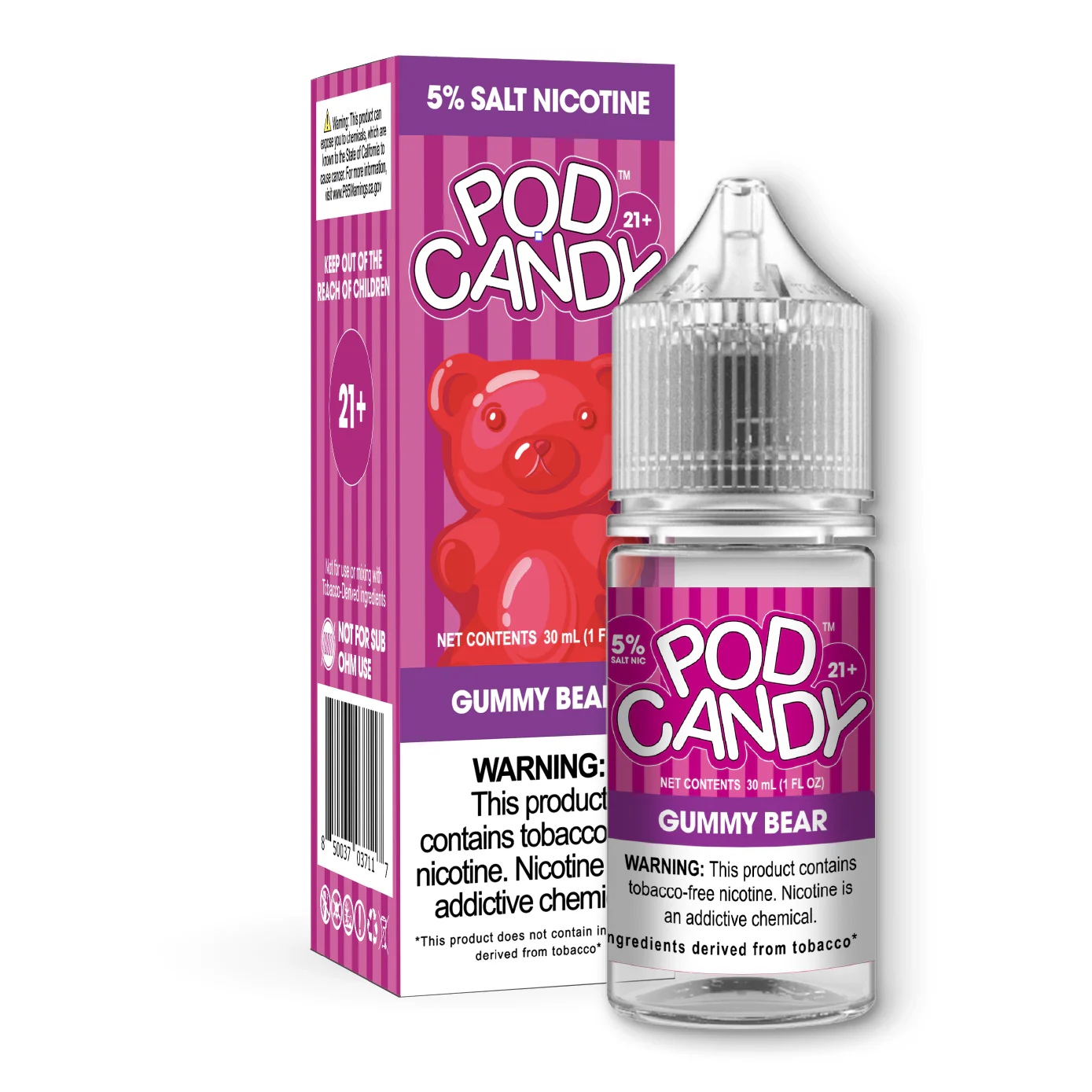 Gummy Bear vape, Candy vape, e-papieros smak żelki słodycze - Pod Candy Gummy Bear - Salt nicotine – Freeman Vape