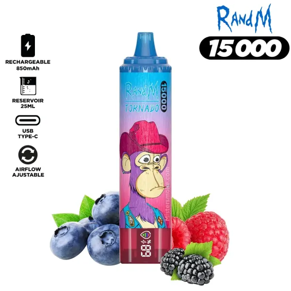 Strawberry Ice Blueberry Mint vape smaki, truskawka lód borówka mięta e-papieros, połączenia smakowe vape, owocowe smaki vape - RandM Tornado 15000 Puffs 0% 2% 3% 5% Nikotyna luzem Kup ...