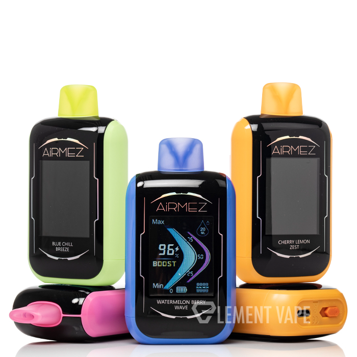 Airmez Matrix Pro tryb Boost, gęste chmury pary vape, intensywne doznania vapingu, dual mesh coil vape - Airmez Matrix 20K Disposable <img loading=