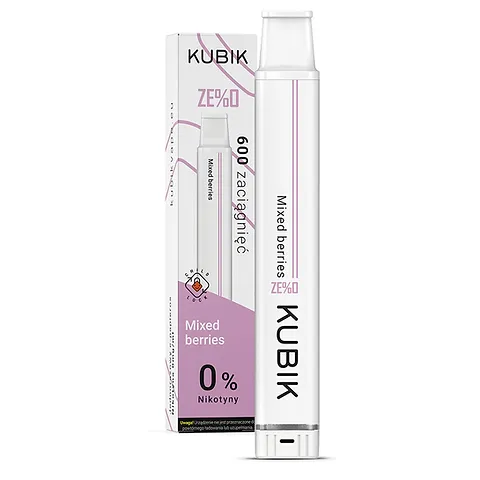 jednorazówka 0% liquidu, pusty zbiornik e-papierosa, vape z pustym liquidem, wskaźnik liquidu e-papieros - E-papieros Jednorazowy KUBIK ZERO Mixed Berries 0mg | Pro Vape Polska