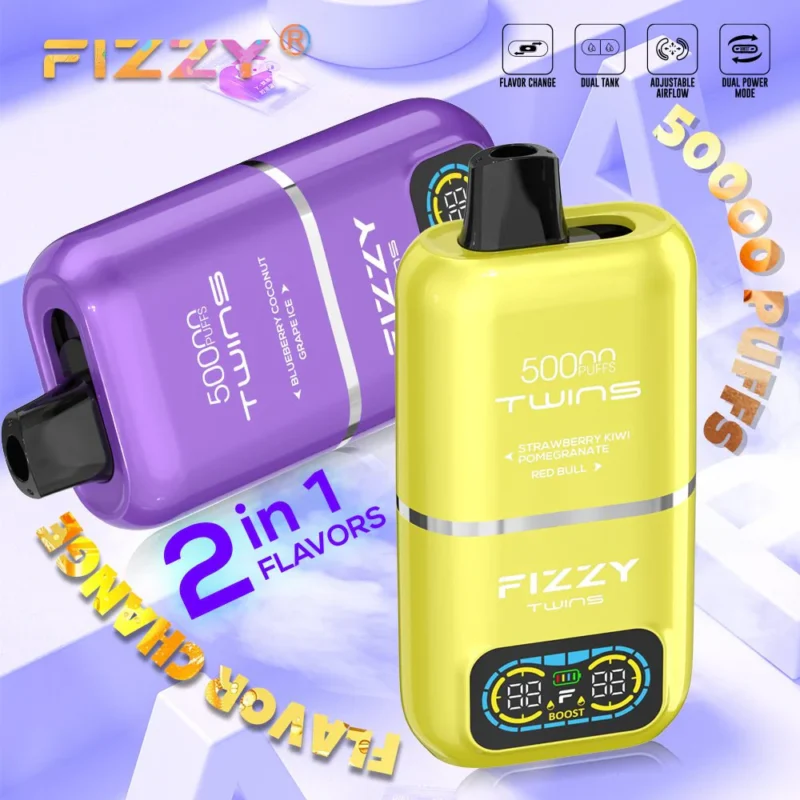 jednorazówka dwusmakowa,Fizzy Twins 50000 puffs,oszczędność vape,najlepsze jednorazówki,L8 Vape alternatywa