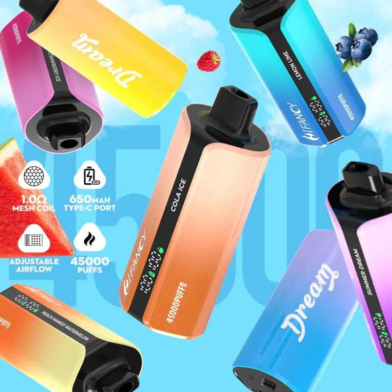 prezent dla mężczyzny,Hifancy Dream 45000 Puffs,elektroniczny papieros,vape z ekranem,nowoczesny upominek