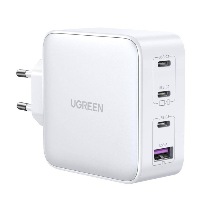 nieodpowiednia ładowarka vape, szybka ładowarka 100W MacBook e-papieros, uszkodzenie vape ładowaniem, niebezpieczne ładowanie e-papierosa - Szybka ładowarka GaN 3xUSB C / USB 100W PPS Ugreen CD226 - biała w ...