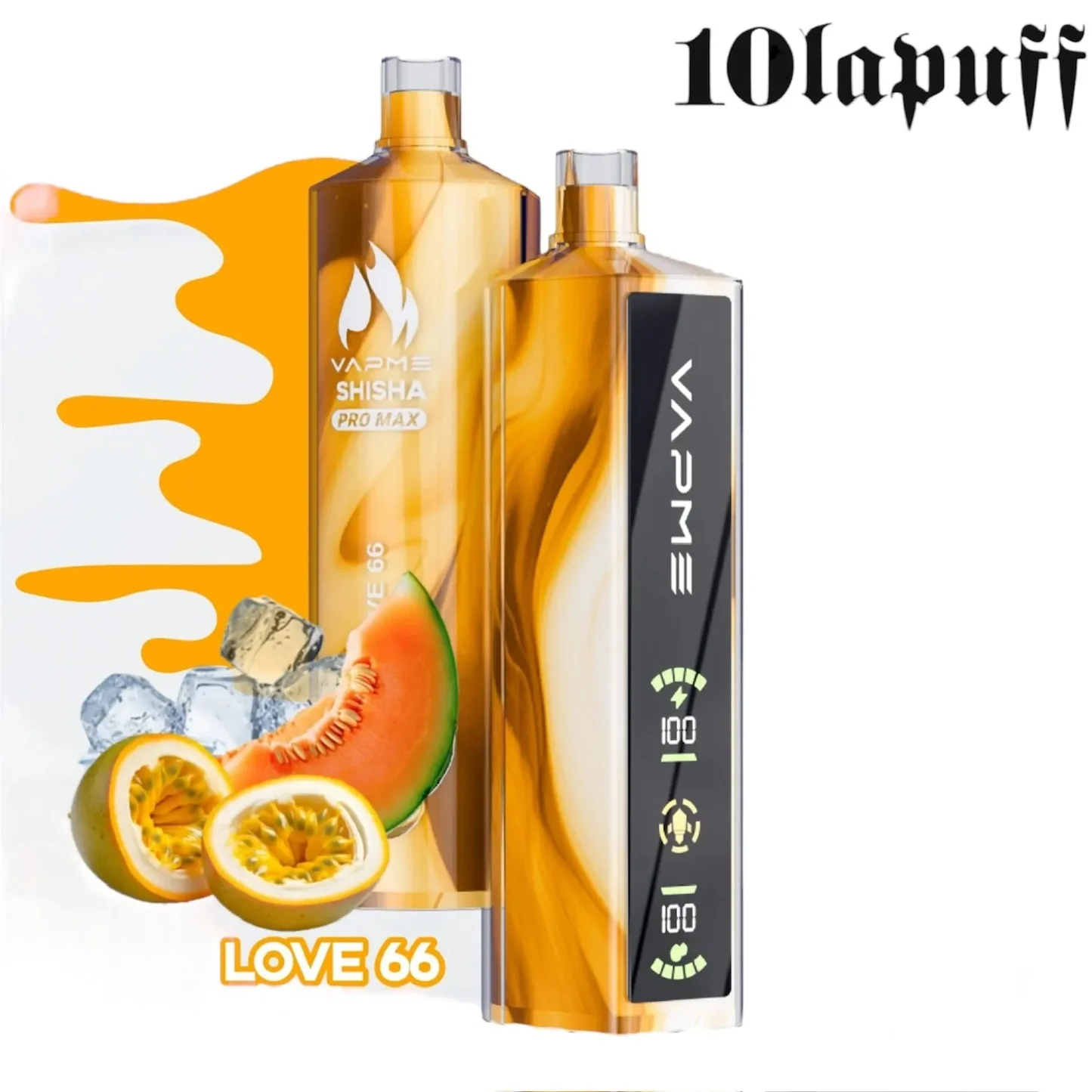 owoce Love 66, arbuz melon marakuja vaping, egzotyczne owoce shisha vape, Love 66 smak - PUFF 20000 SHISHA PRO MAX VAPME - Love 66 – 10lapuff