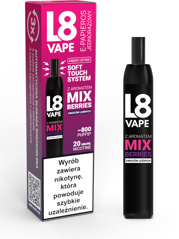 L8 Vape 800 na imprezie, e-papieros jednorazowy, ludzie bawiący się, udany wieczór, bezstresowy vaping - L8 Vape 800 puffs Mix Berries -