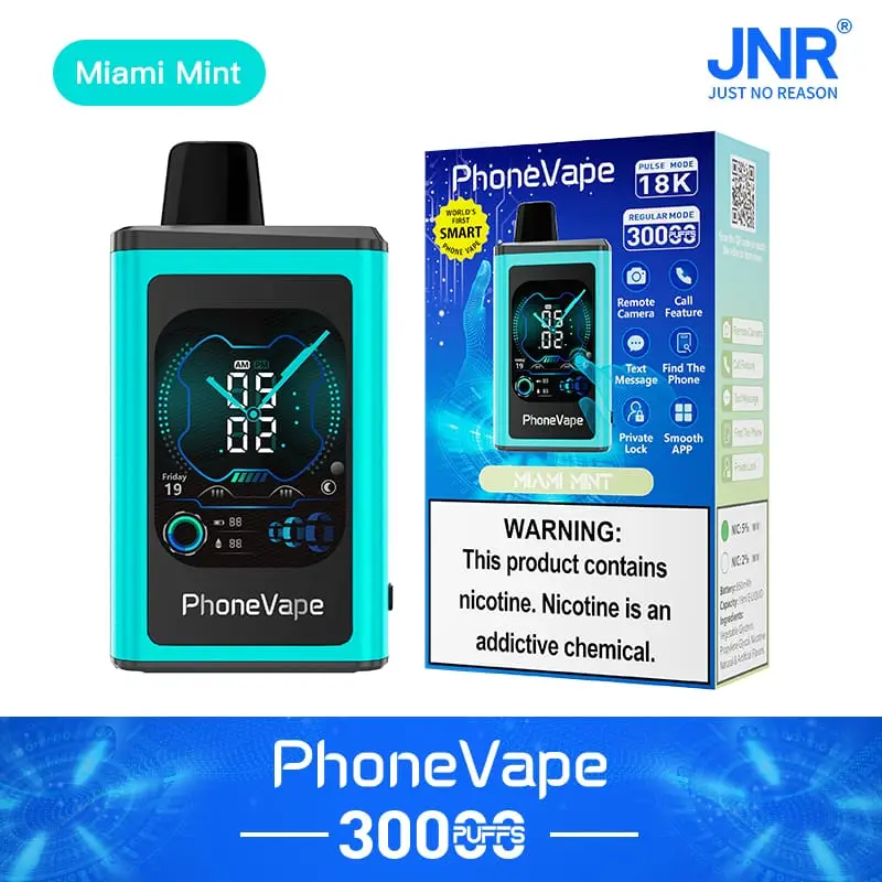 tani e-papieros, jednorazówka w plecaku, vape w gorącym samochodzie, uszkodzony jednorazowy vape, niska jakość vape - JNR Phone Vape 30000 Puffs | 2% nikotyna, 19mL, ekran dotykowy ...