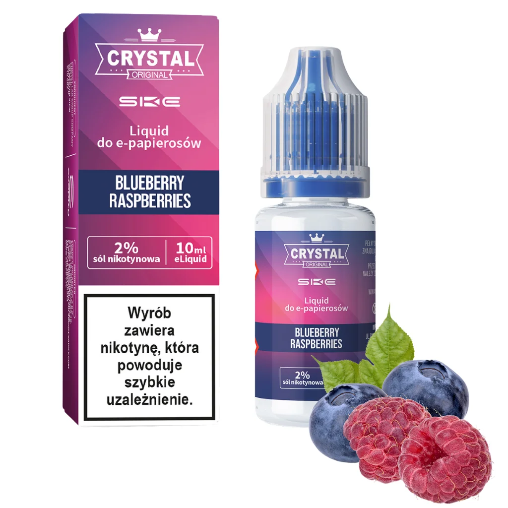 smak Blueberry Raspberry vape, borówka malina e-papieros, owocowy liquid - CRYSTAL Liquid Nikotynowy 10ml 20mg Blueberry Raspberries