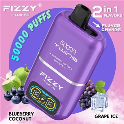 Fizzy Twins 50k, jednorazowy e-papieros 50000 buchów, mocny vape, gęsta chmura vape, pancerny e-papieros - Dostosowane Chiny Fizzy Twins 50000 Puffs Dual Flavours Producenci ...