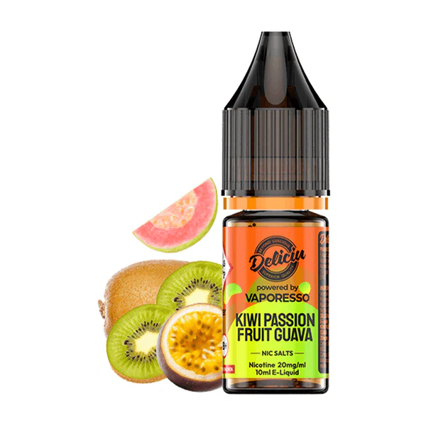 Raspberry Watermelon Kiwi Passion Fruit Guava vape, egzotyczne smaki e-papierosa, wakacje Bali vape, tropikalne owoce e-papieros - Kiwi Passion Fruit Guava Deliciu V2 E-Liquid by Vaporesso — Tablites