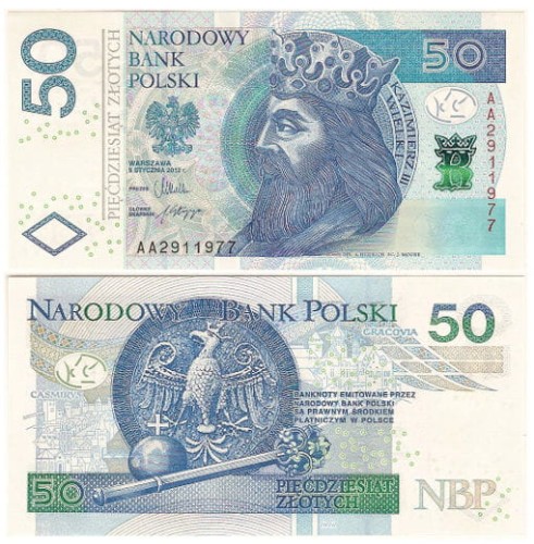 polski banknot 50 zł, porównanie cen pączek paliwo, mało pieniędzy miejskie ceny - Banknot Polska 50 zł z 2012 r. AA - Sklep numizmatyczny Dukat