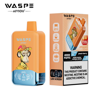 e-papieros dual flavor, vape dwa smaki, przełącznik smaków e-papieros, podwójny zbiornik vape - Waspe 40k double flavor - e-papieros jednorazowe vape 40000 puffs