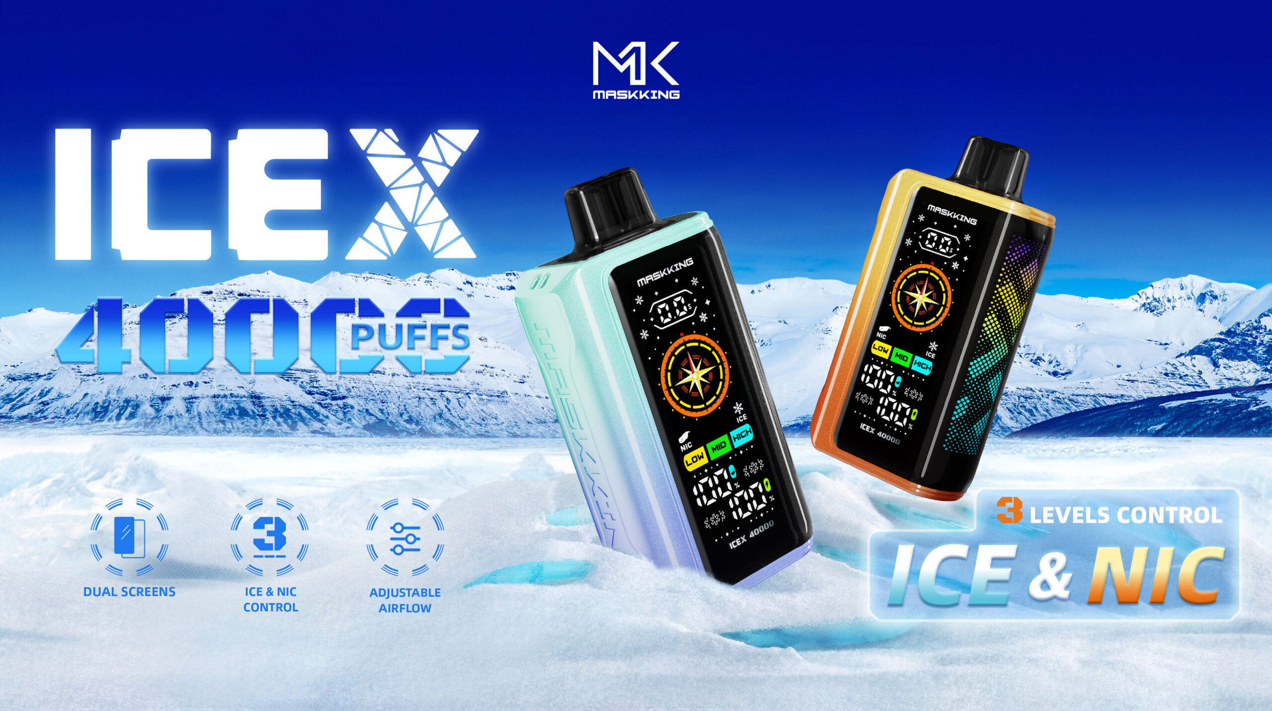 Maskking ICEX 40000, flagowy model vape 2026, nowoczesny e-papieros jednorazowy, recenzja vape - Discover the Next Level of Vaping — The Maskking ICEX 40000 ...
