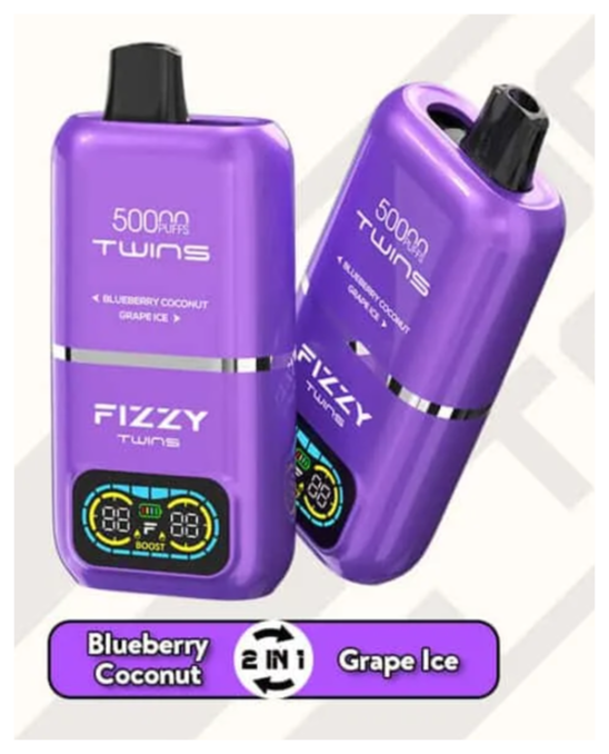 Fizzy Twins Dual Flavors, Hifancy Space design premium, e-papieros podwójny smak, wyświetlacz LED vape - Fizzy Twins 50k vs Hifancy Space 50k: Król Jednorazówek 2026