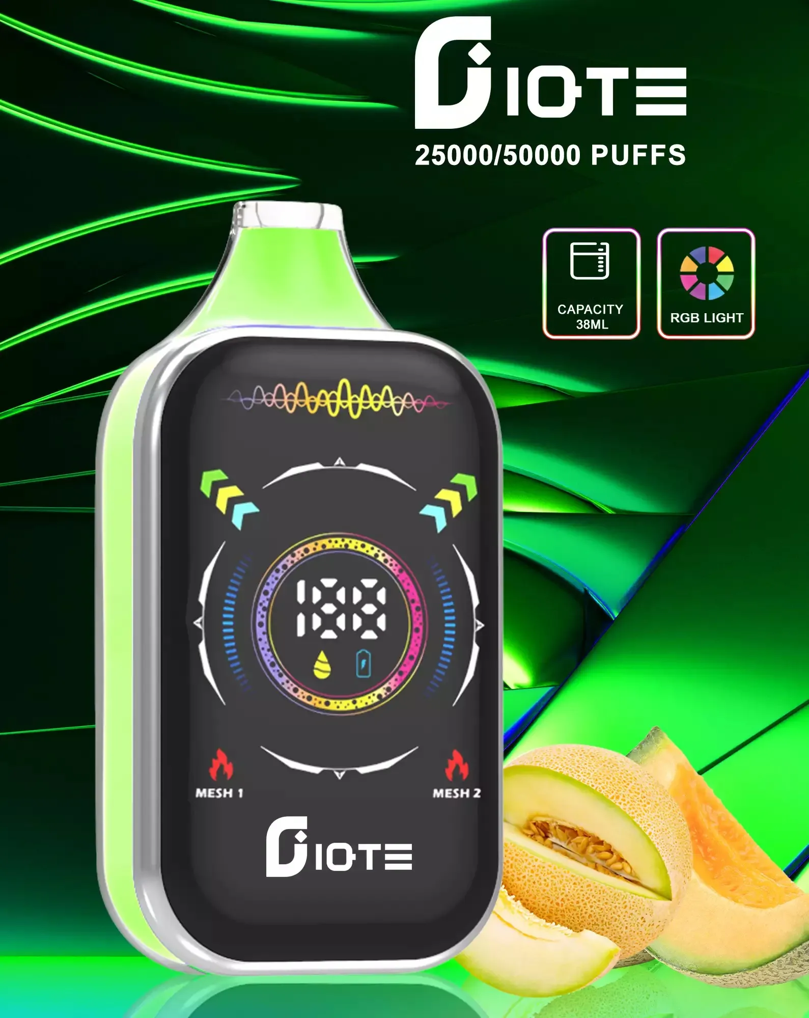 e-papieros jednorazowy 50000 puffs przekrój technologia mesh USB-C bateria wyświetlacz OLED vape internals - IQTE 50000 Puffów Hurtownia Jednorazowych Waporyzatorów - GleeVape