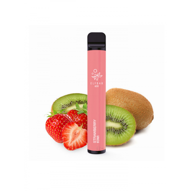 Strawberry Kiwi vape, truskawka kiwi e-papieros, kremowa truskawka kwaskowate kiwi smak, vape owocowy - Jednorazowy e-papieros Elf Bar 600 Strawberry Kiwi