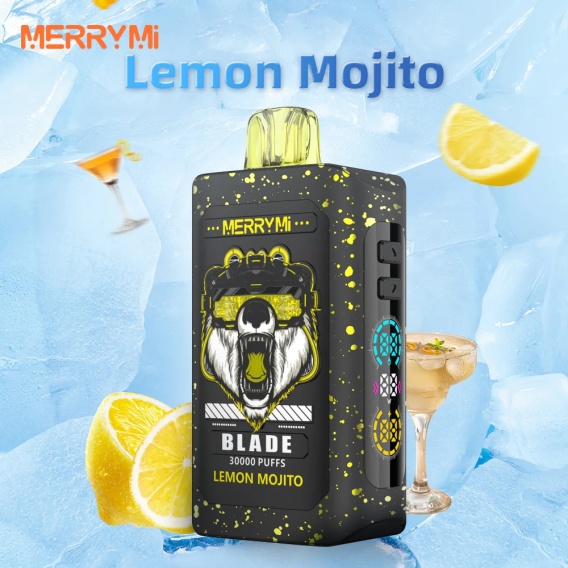 Merry Mi Blade 30000, e-papieros 30000 buchów, Airmez Matrix Pro 30000, granica wytrzymałości vape, zaawansowana bateria e-papierosa - E-Papierosy Merry Mi Blade 30 000 Sunset Lime - Sklep E-SMOKE