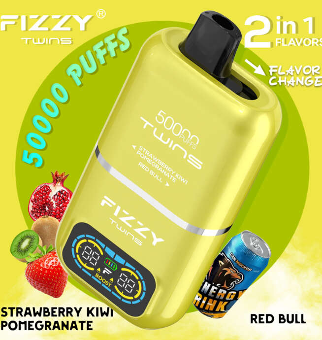 Fizzy Twins 50000 Puffs e-papieros, e-papieros dual flavors, innowacyjny vaping urządzenie, święty graal oszczędności - Fizzy Twins 50000 Puffs Jednorazowy Vape - VapePL