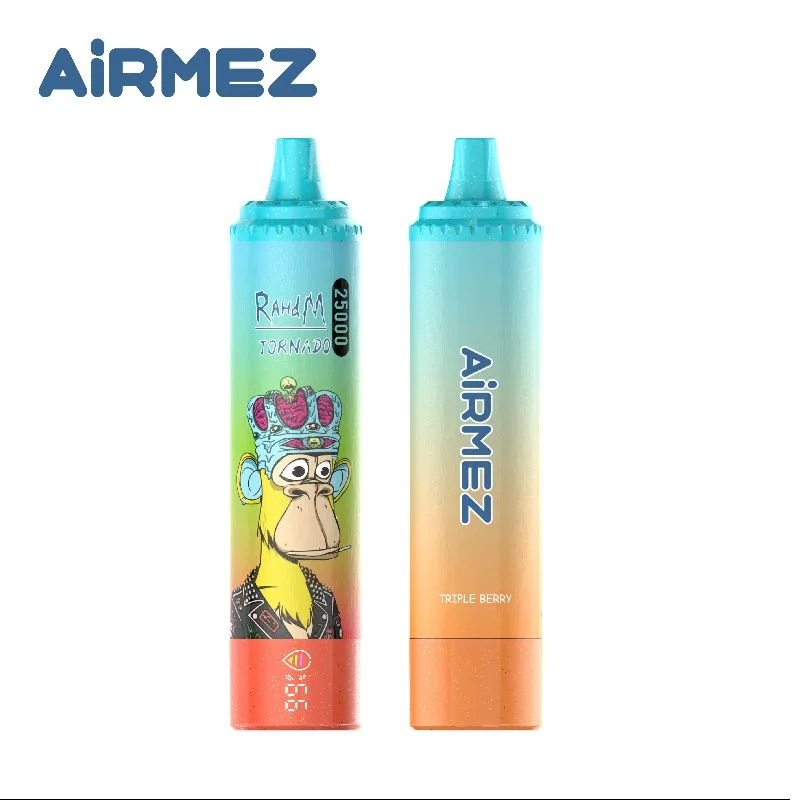 Airmez Tornado 25000 bateria 850 mAh, e-papieros jednorazowy grill domówka, ładowanie USB-C e-papieros, vape Sour Apple Triple Berry - Airmez FOX 80K Puffs 2 IN 1 – VapoPL