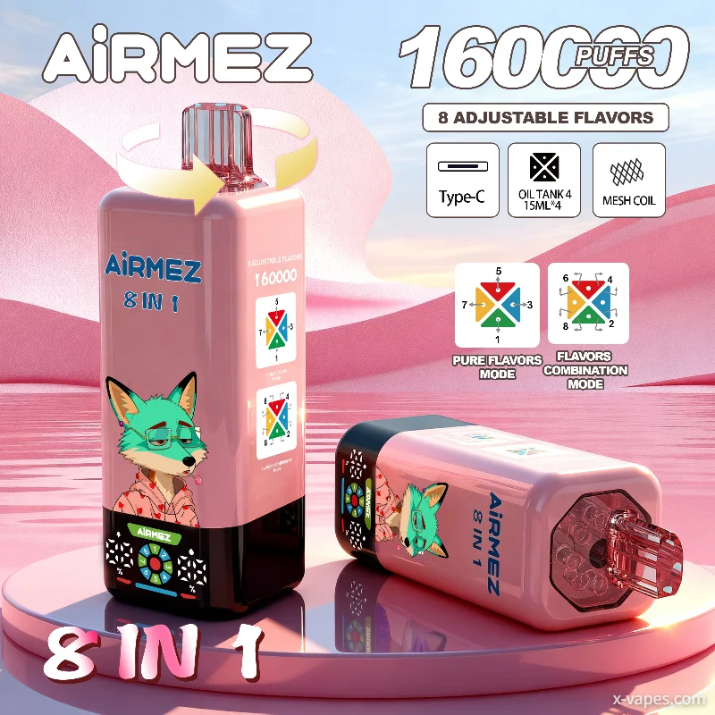 Dostawa InPost 24h, Paczkomat Airmez Fox, szybka wysyłka e-papierosa, płatność za pobraniem vape - AIRMEZ FOX 120000 Puffs 4 w 1 Smak Jednorazowy Waporyzator ...