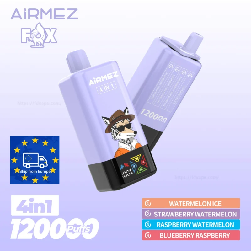 Airmez Fox 4w1,rozwiązanie Vaper's Tongue,e-papieros z wieloma smakami,najlepsza jednorazówka,test smaku e-papierosów