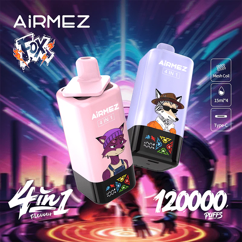 Airmez Fox,jednorazowy e-papieros,vape 120000 puffs,60ml liquid,tanie palenie,Airmez Fox sklep,dostawa vape 24h