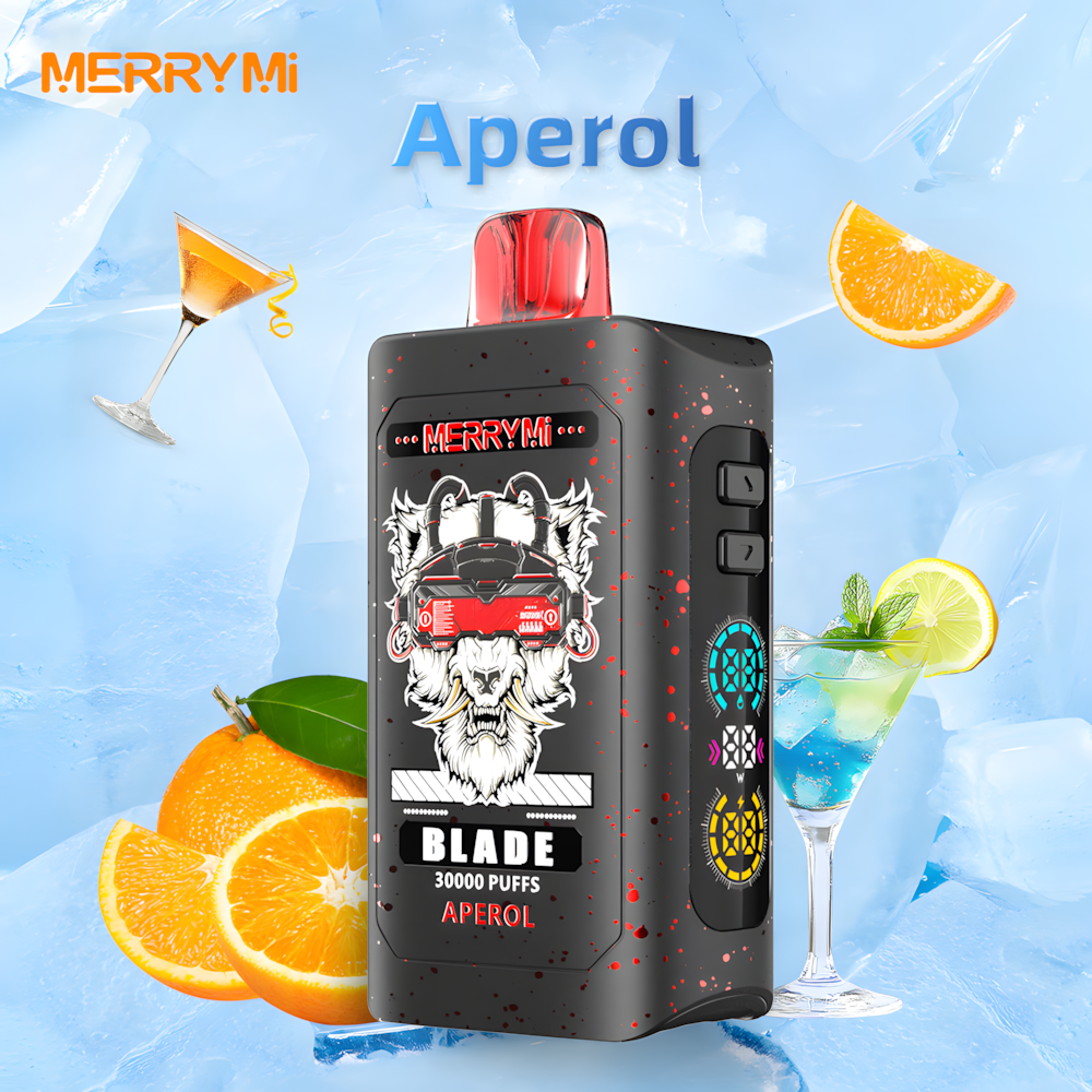 MerryMi Blade 30k wyświetlacz cyfrowy e-papieros, Airmez Matrix Pro 30k ekran OLED ergonomiczny design, zbliżenie na ekrany waporyzatorów - AIRMEZ MATRIX Pro 30000 Puffs Jednorazowy Waporyzator Hurt ...
