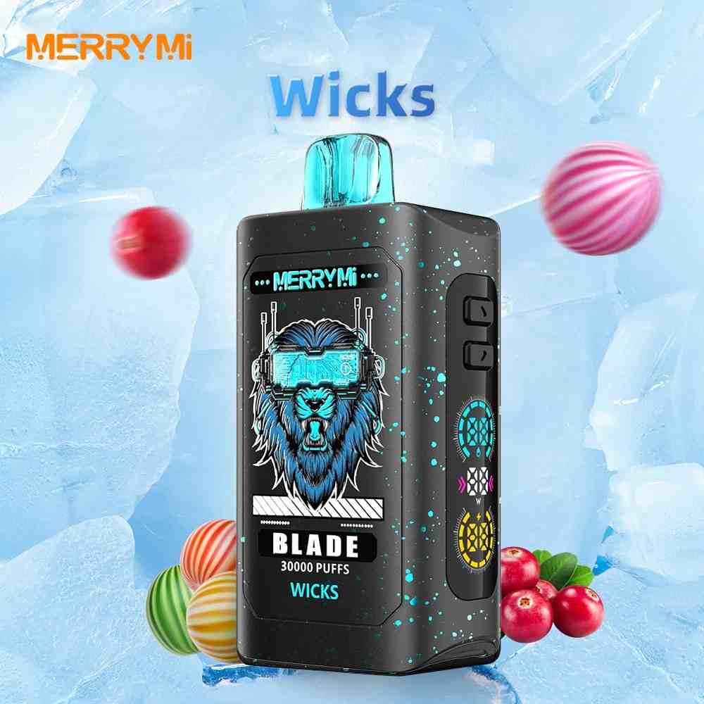 Merry Mi Blade 30000 Puffs e-papieros, zaawansowany system waporyzacji, slim design vape, 920 mAh bateria vape, 26ml e-liquid vape - Merrymi Blade 30000 puffs Wicks - Vapixo