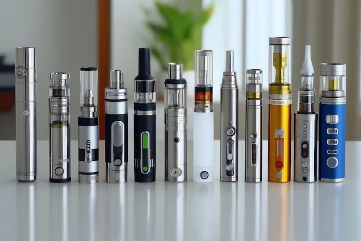 Dwa e-papierosy obok siebie: duży model 45000 Puffs i mała jednorazówka, dla porównania rozmiarów.