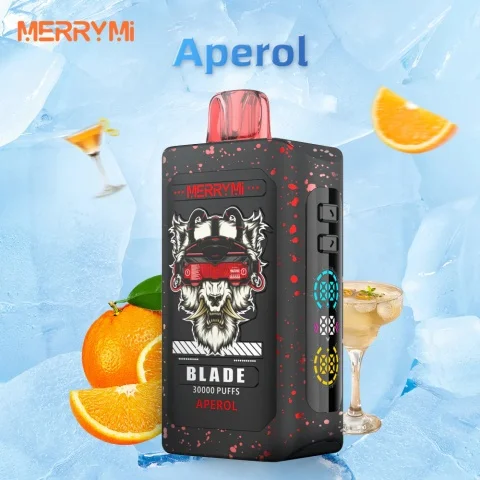 Zestawienie kilku modeli e-papierosów jednorazowych, takich jak Merry Mi Blade, Airmez Matrix Pro i Hifancy Dream, ustawionych obok siebie w celach porównawczych.