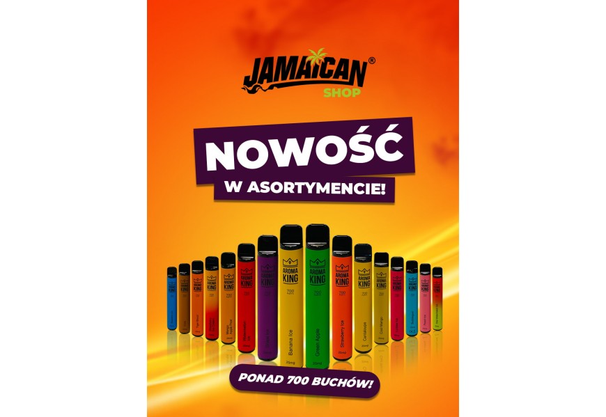 E-papieros jednorazowy z zaawansowanymi funkcjami, takimi jak wyświetlacz LED i możliwość przełączania smaków (dual flavor).