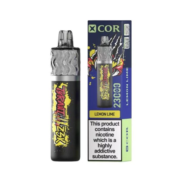 Zbliżenie na obudowę e-papierosa Xcor Tyrant 23000 Puffs, ukazujące teksturę i materiały wykonania, takie jak stopy metali i tworzywa polimerowe.