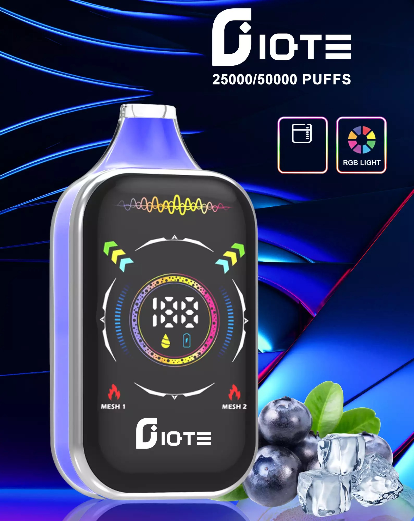 E-papieros Airmez Matrix Pro 30000 Puffs przypominający mały smartfon z unikalnym matrycowym ekranem, wyświetlającym animacje.